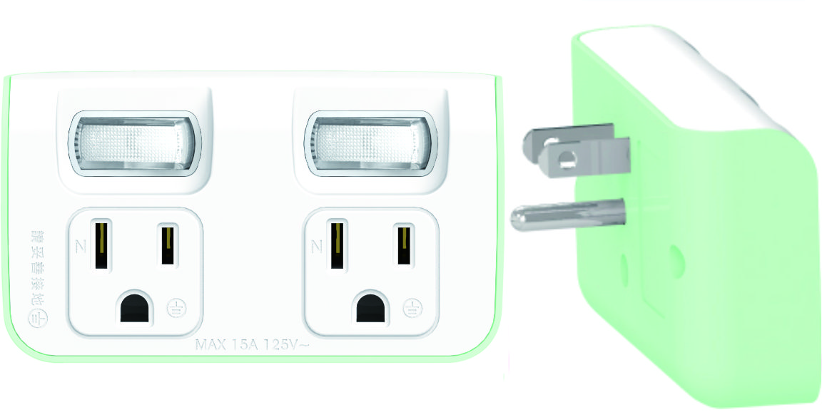 一般型二極接地型15A 125V分接式插座