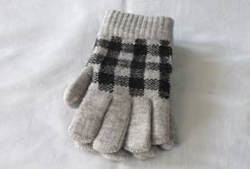 針織毛線手套-灰色