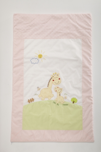 兩用被(115X147cm) 幼教兩用被-粉(長頸鹿)