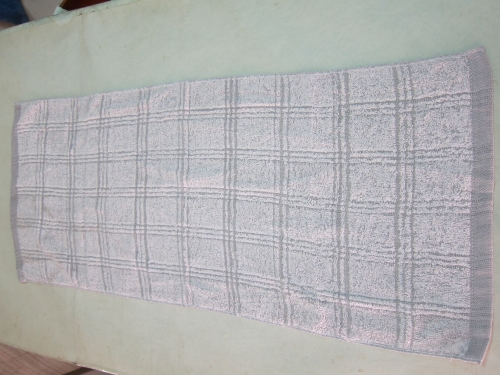 提花格紋方巾-灰