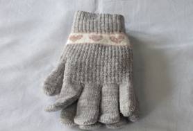 針織毛線手套-灰色