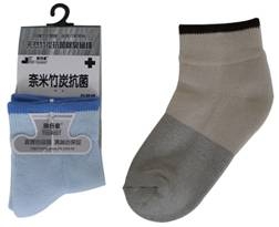 旅行家竹炭抑菌除臭緞條毛巾底童襪
