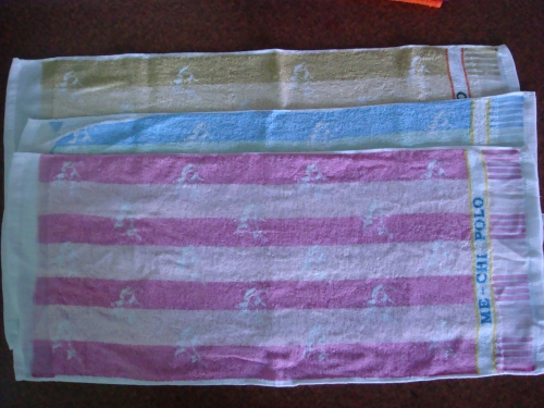 毛巾白色POLO-藍