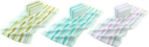 彩條毛巾-黃圖片