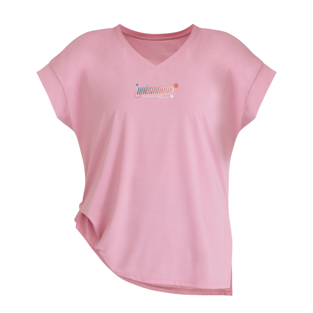 Glow莓粉沁涼斜襬上衣