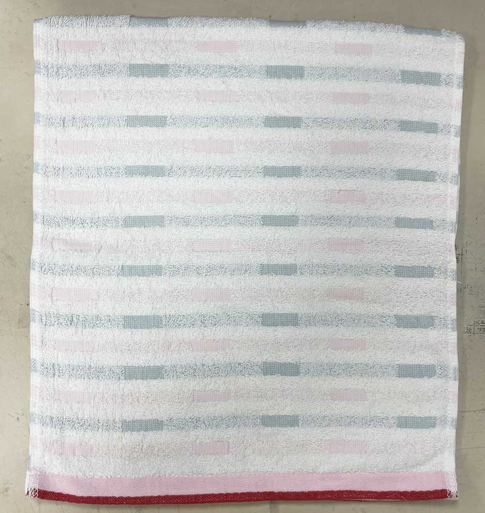 橫紋交織色緞毛巾