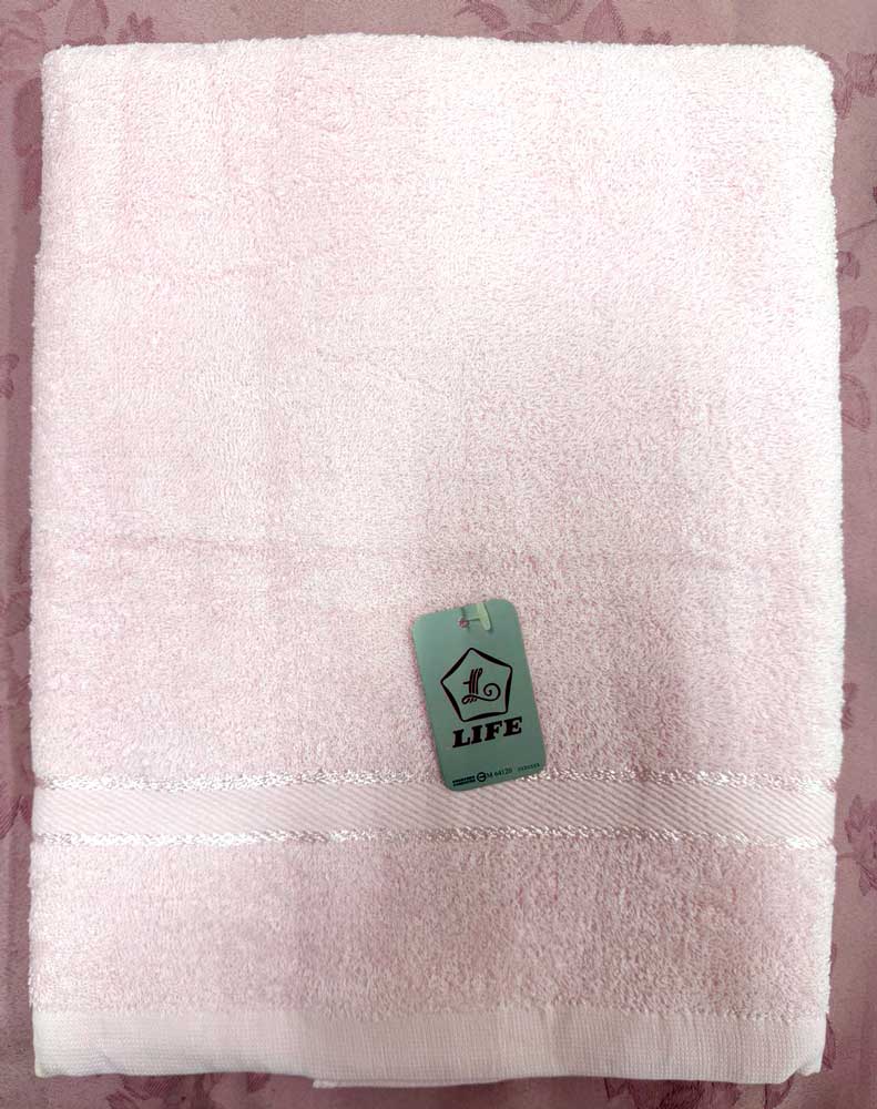 晶亮素色緞條浴巾