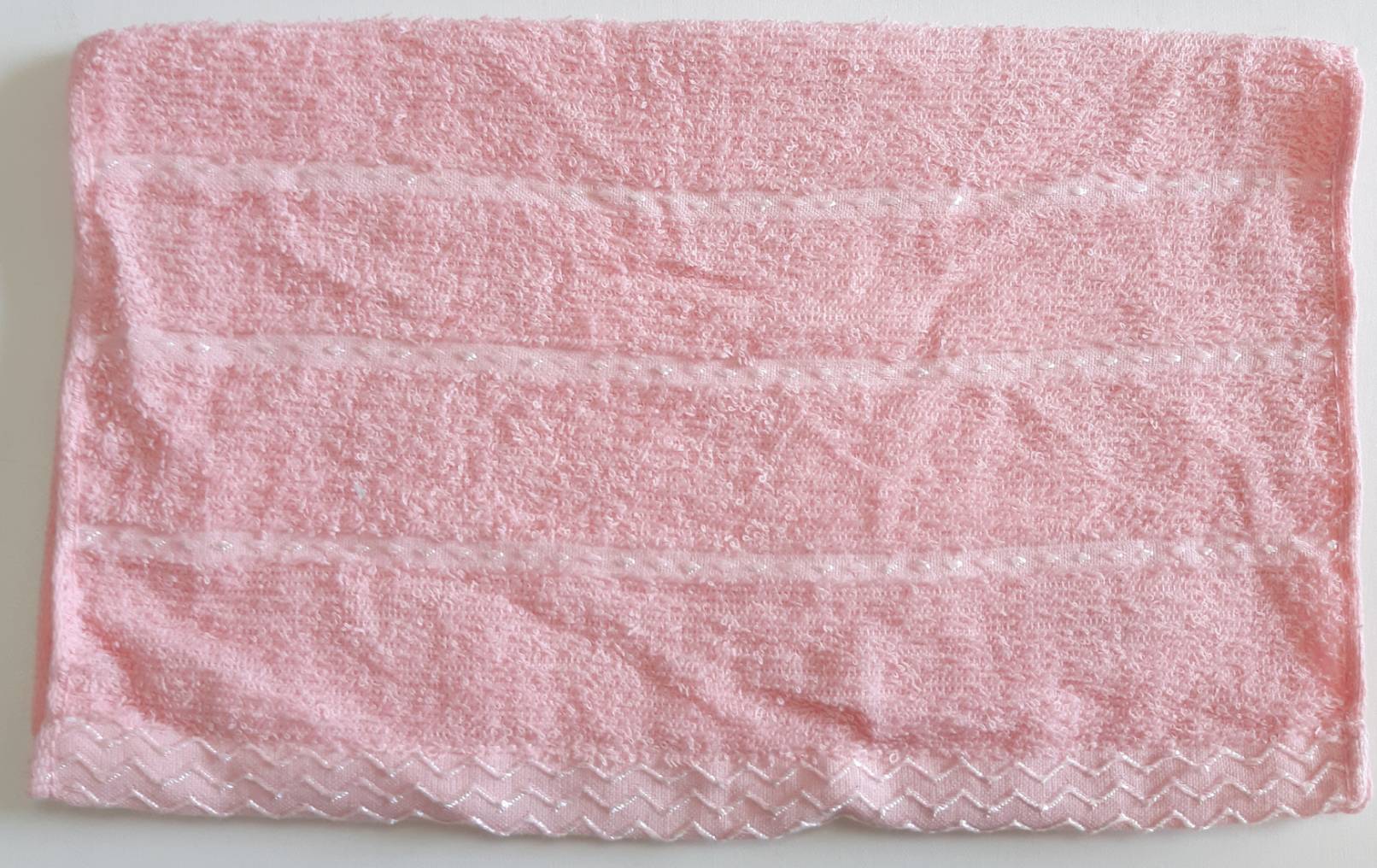 絲光緞檔毛巾-粉色