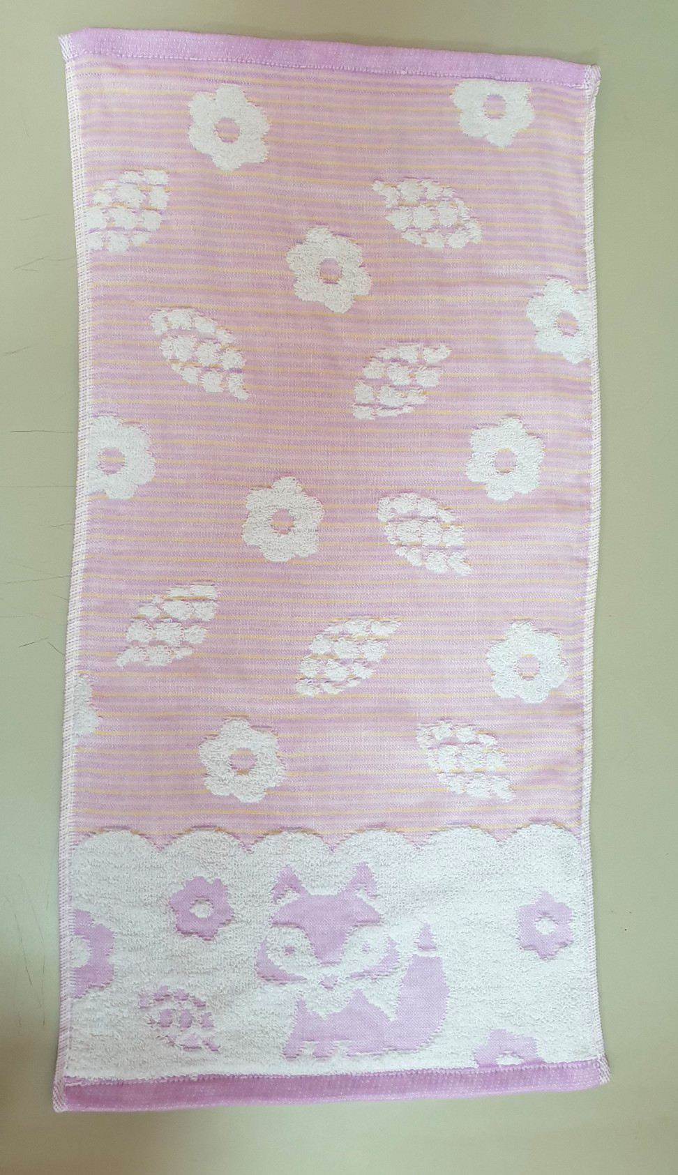 小狐狸紗布提花童巾(紫色)