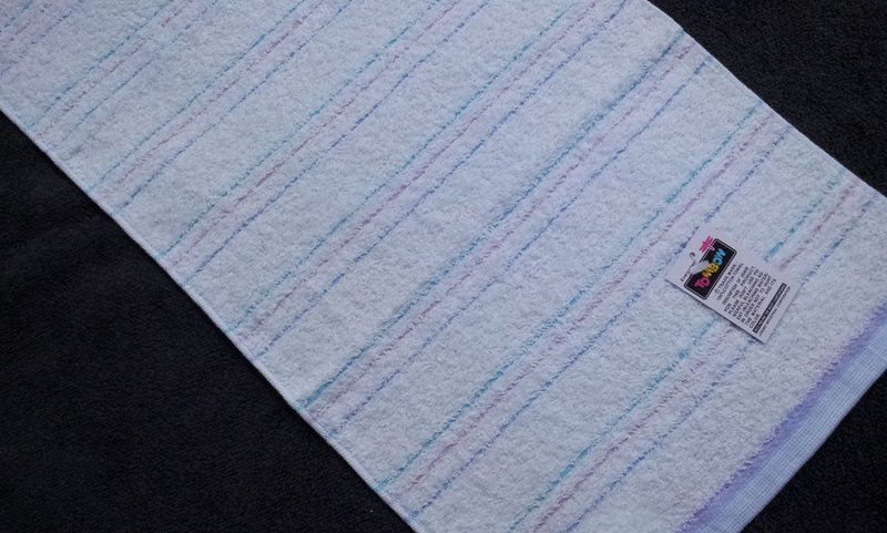 彩格緞條毛巾