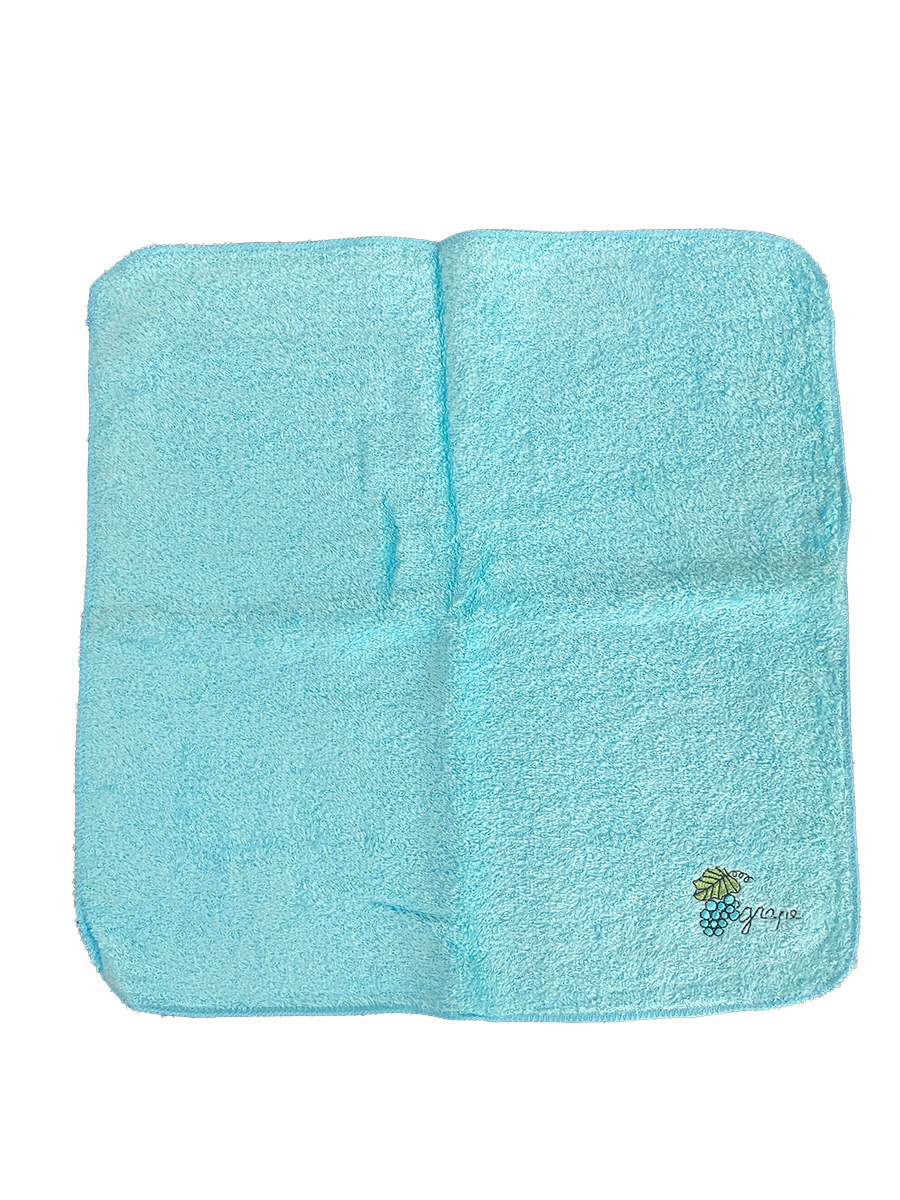 高級素色絨面繡花方巾