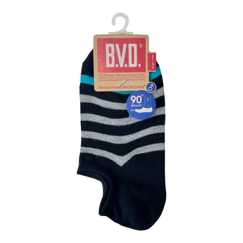 BVD撞色直角男踝襪