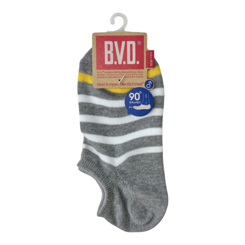 BVD撞色直角男踝襪