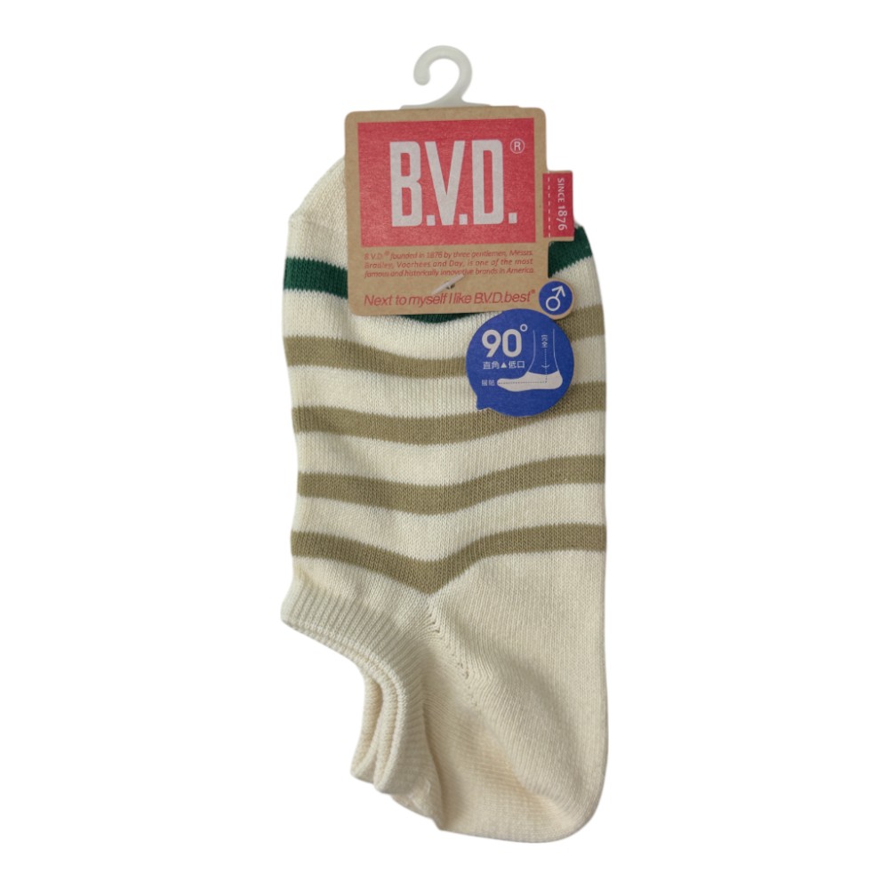 BVD撞色直角男踝襪