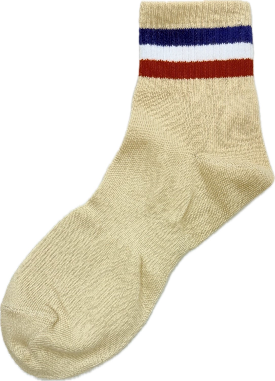 經典百搭三色1/2棉襪-卡其