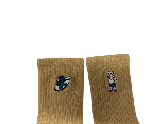 台客大叔VS來白拖鞋-休閒襪