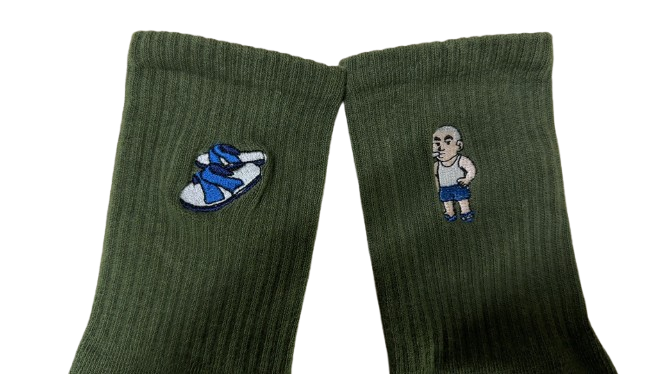 台客大叔VS來白拖鞋-休閒襪