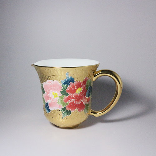 小茶海-全鎏金彩色牡丹
