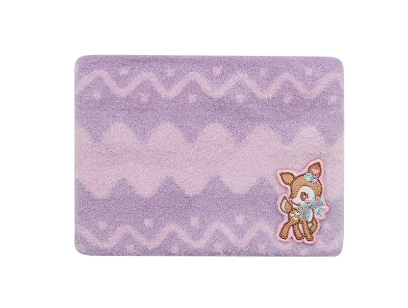 哈尼鹿童繡片羽毛圍脖-紫