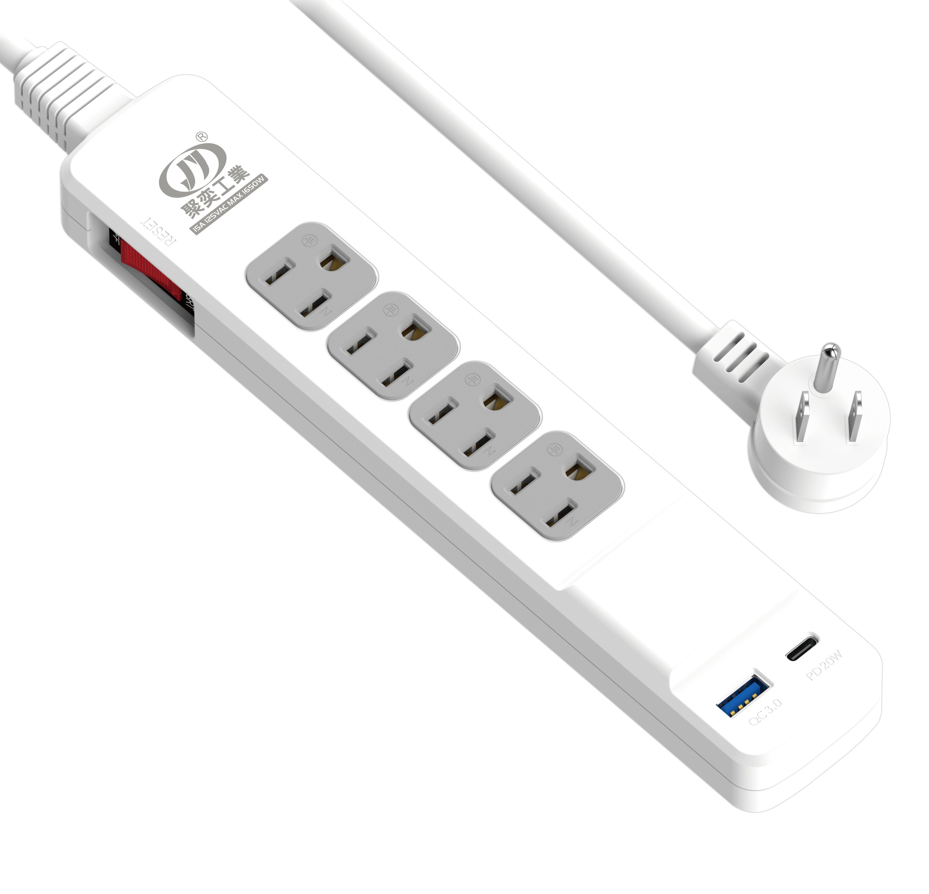 1切4座20W快充延長線