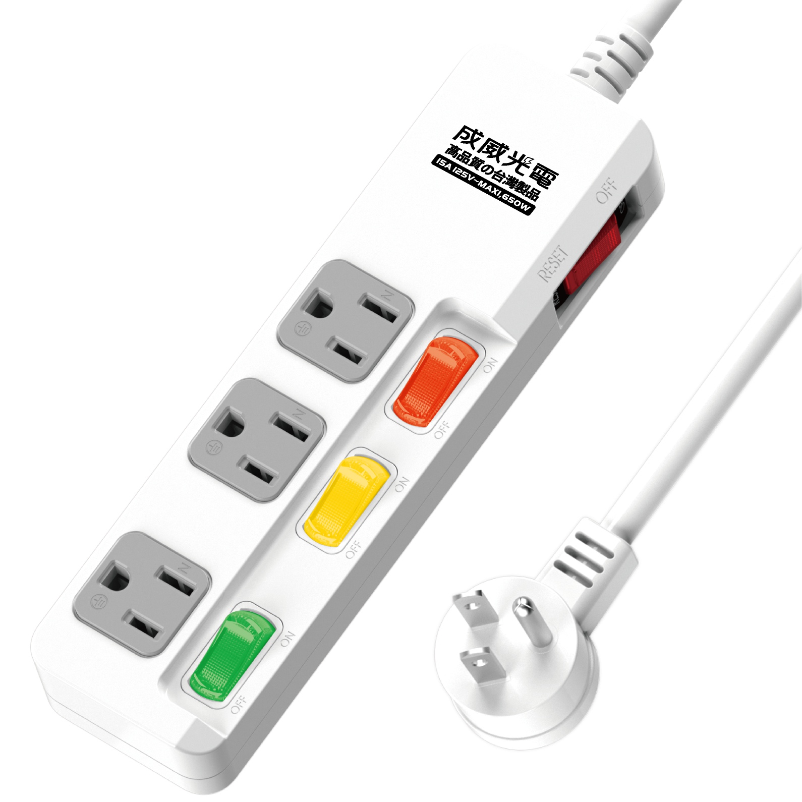 延長用電源線組(2P+E)