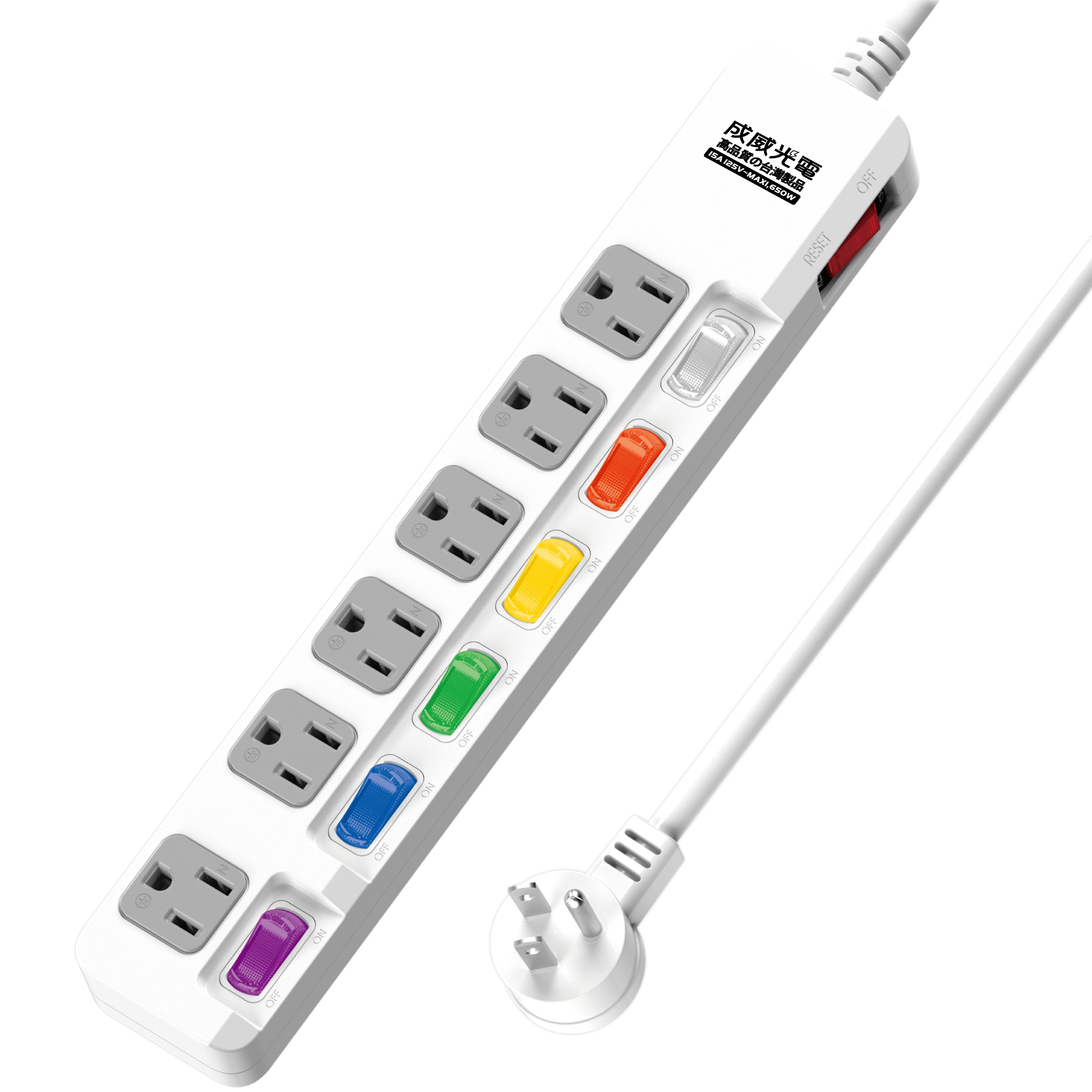 延長用電源線組(2P+E)