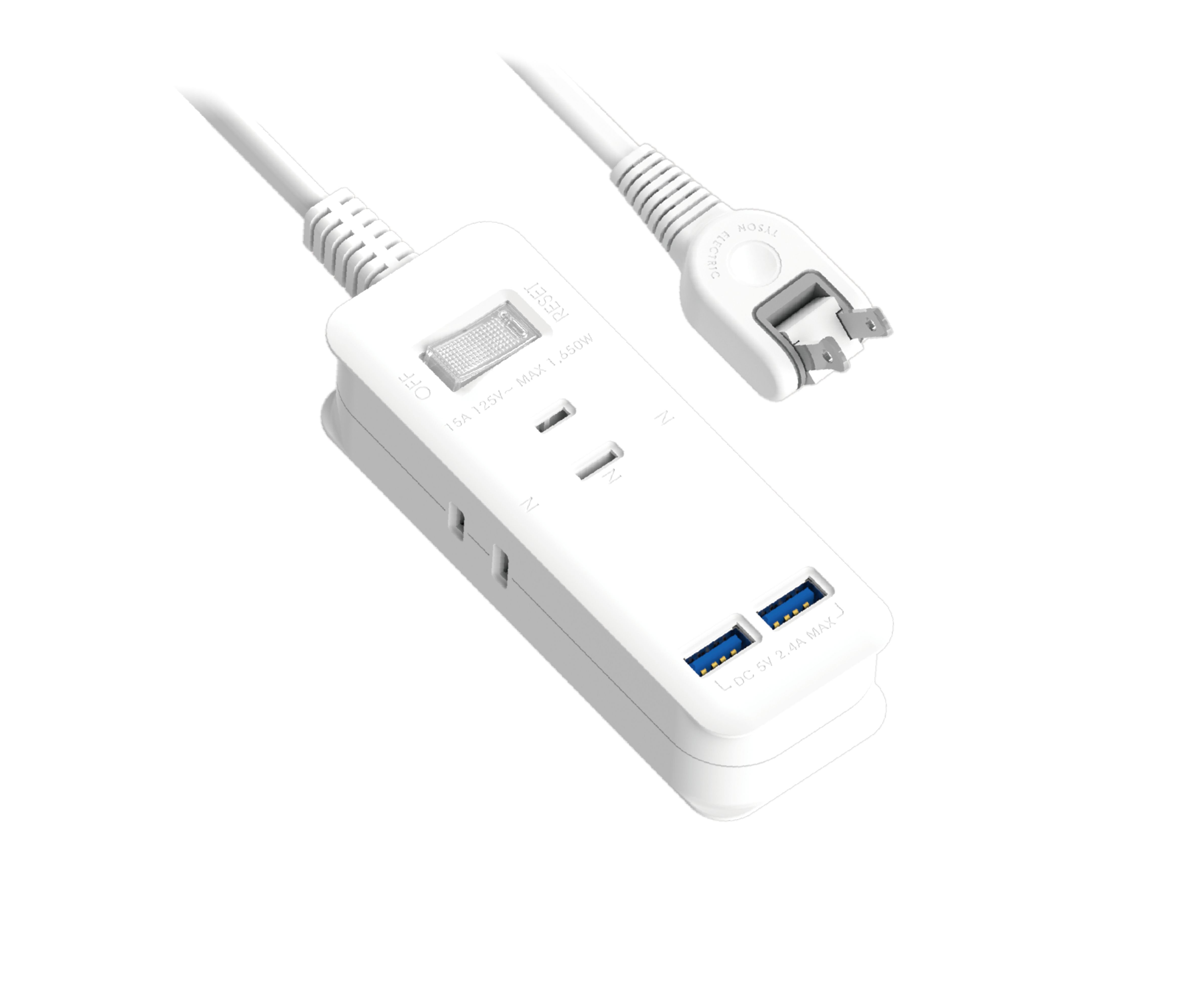 延長用電源線組(附加USB充電座)