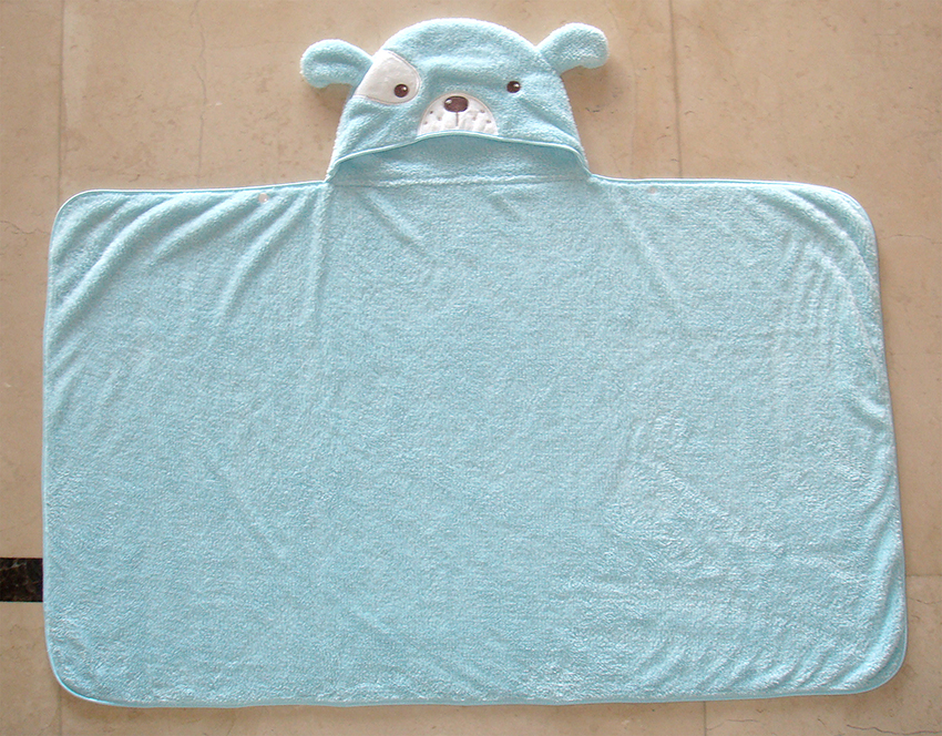 連帽開纖速乾浴毯