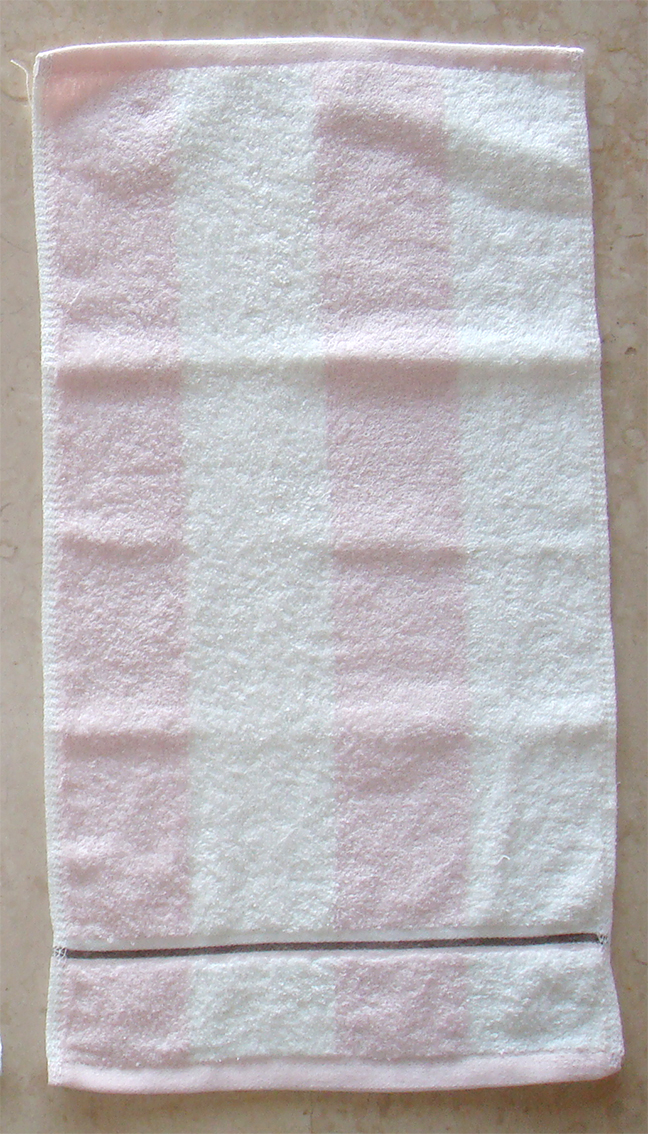 煙斗大彩條童巾(粉)