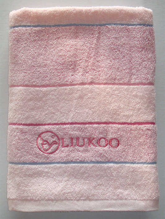 煙斗彩紋浴巾(粉)