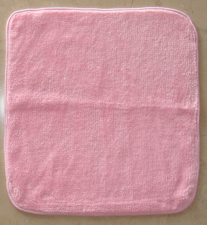 煙斗開纖紗速乾長毛方巾(粉)