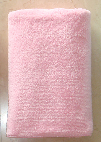 煙斗開纖紗速乾長毛浴巾(粉)