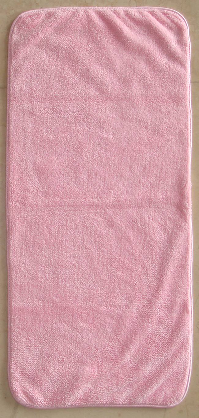煙斗開纖紗速乾長毛毛巾(粉)