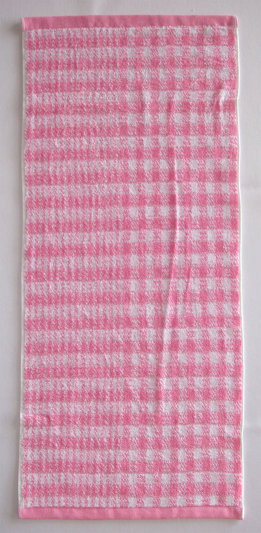 煙斗AB格毛巾(粉)