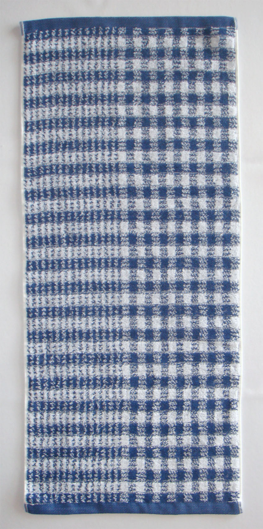 煙斗AB格毛巾(藍)