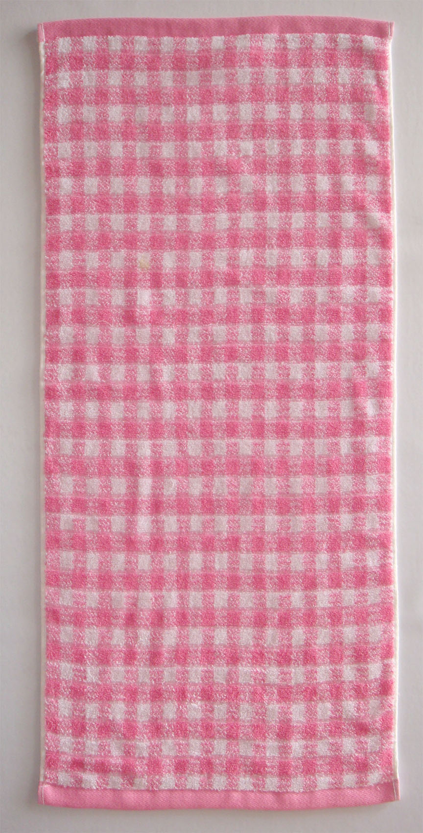 煙斗四方格毛巾(粉)