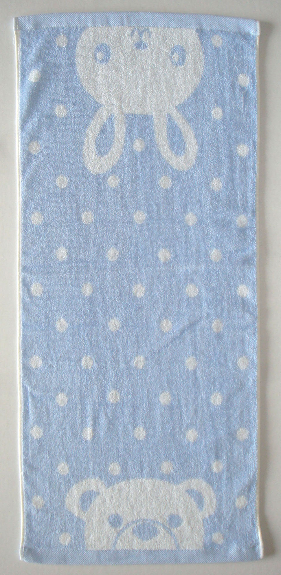 煙斗熊與兔毛巾(藍)