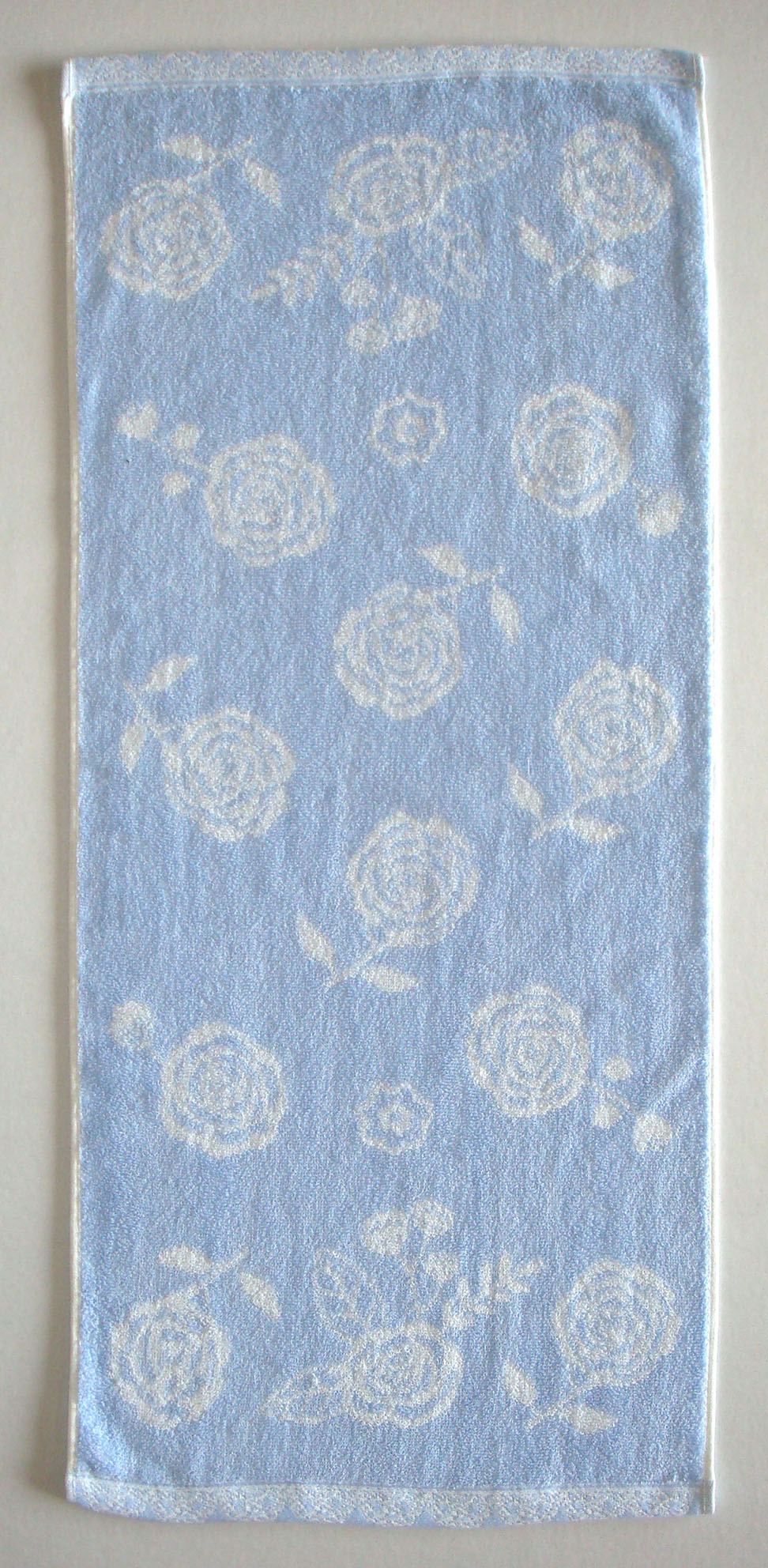 煙斗幸福玫瑰毛巾(藍)