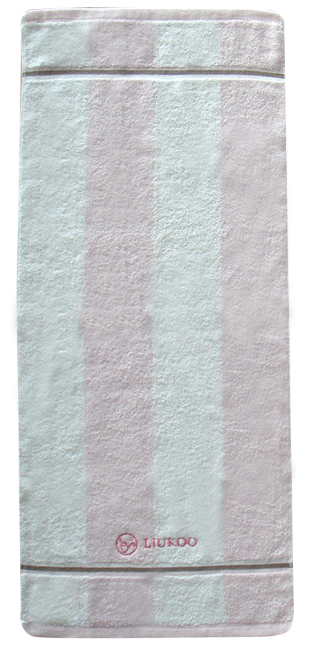 大彩條毛巾(粉)