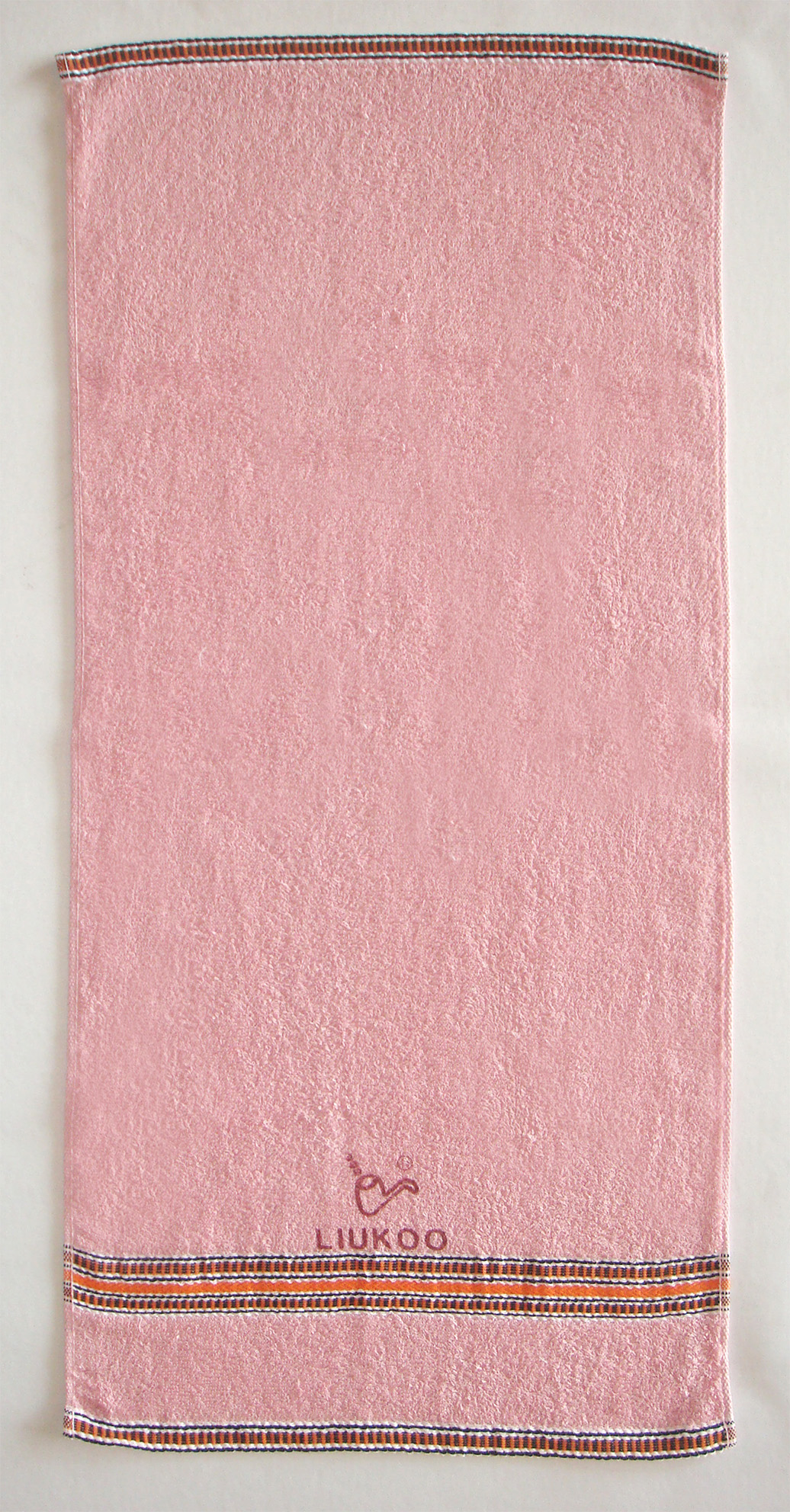 黑緞條毛巾(粉)