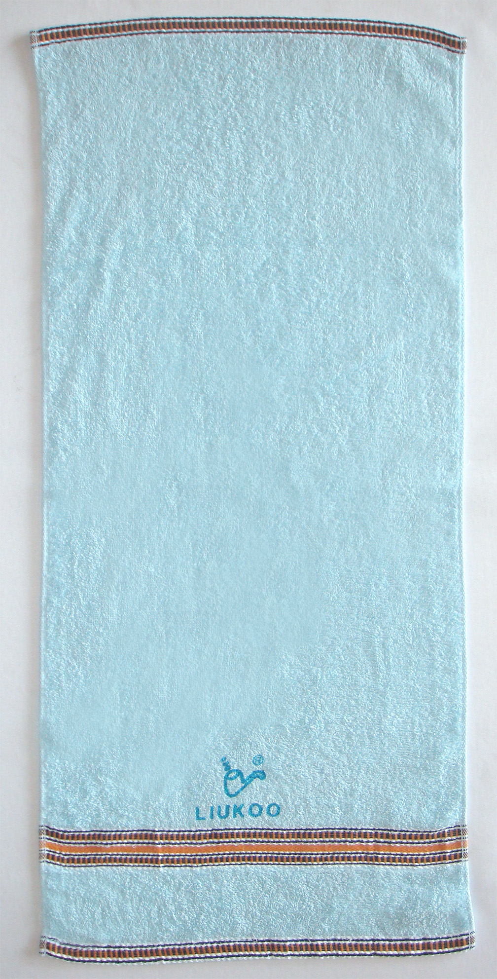 黑緞條毛巾(藍)